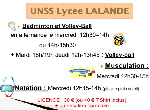 L'association sportive du lycée 